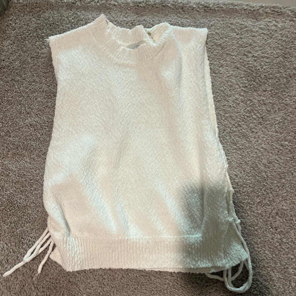 White Sleeveless Knit Top
